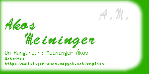 akos meininger business card